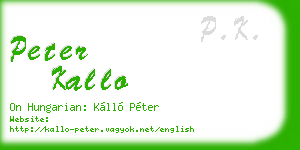 peter kallo business card